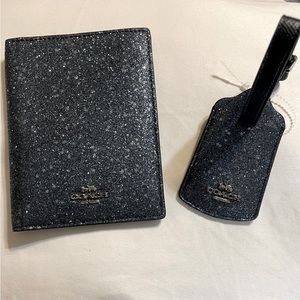 Coach Sparkly Passport with Luggage Tag